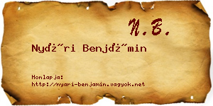 Nyári Benjámin névjegykártya